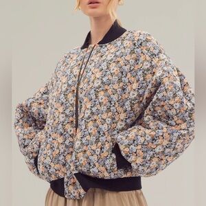 Entro Multicolor Floral Bomber Jacket- small